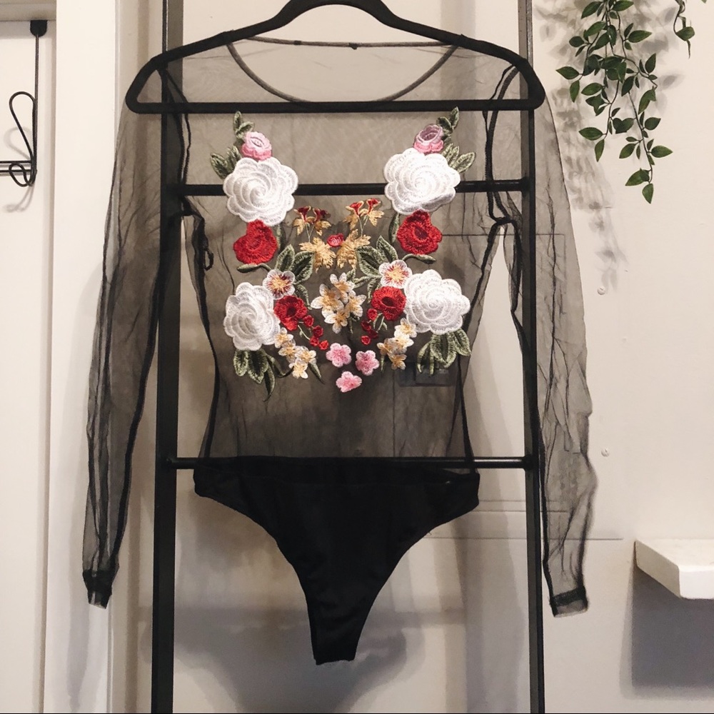 Sheer Floral Bodysuit